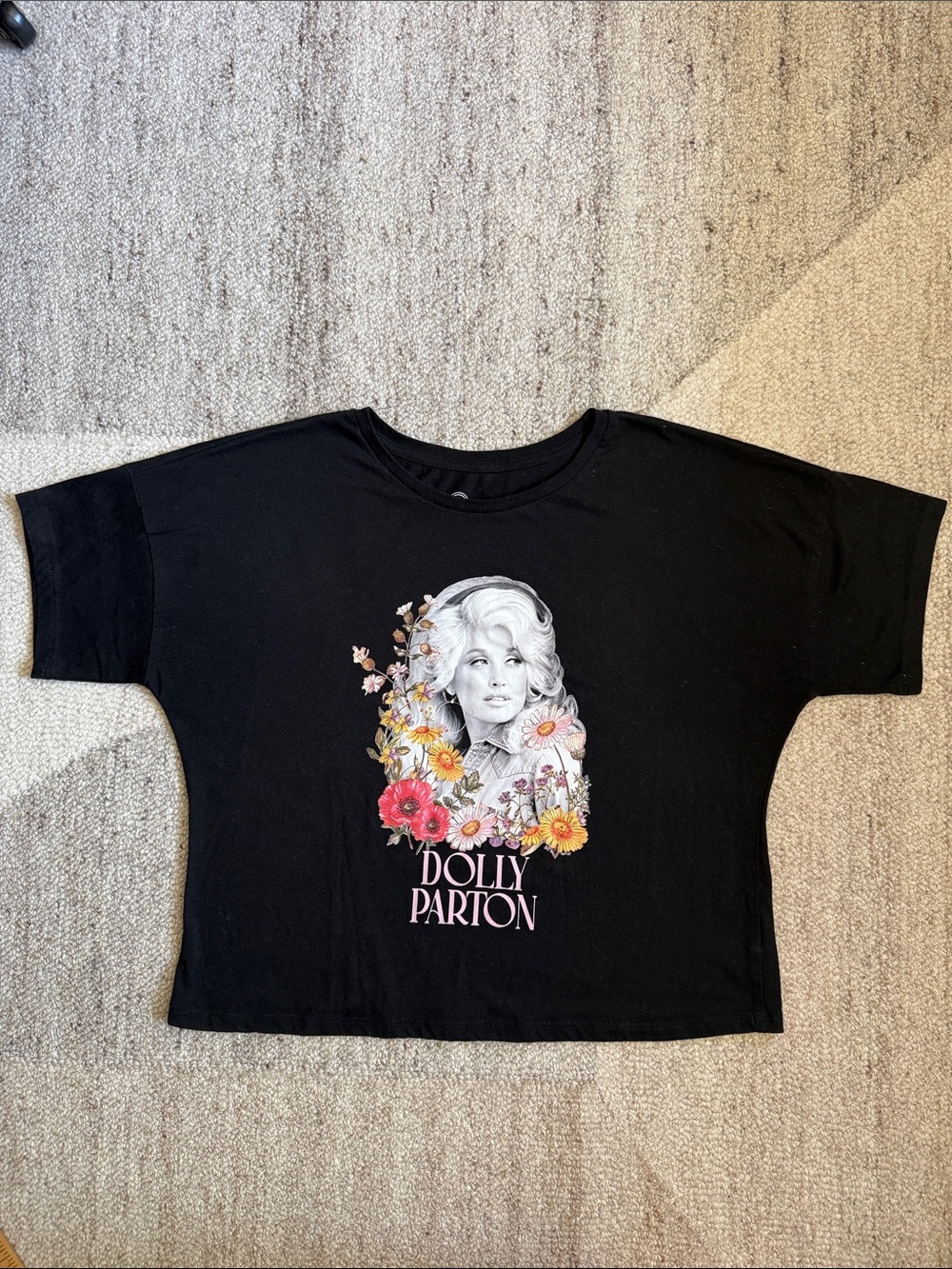 Black Dolly Parton Graphic Tee - Kids Short Sleeve